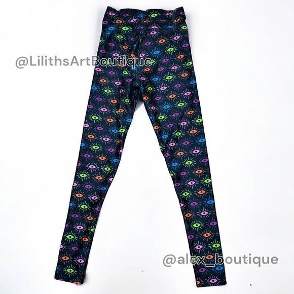 Zumba Lucky Eye Ruched Leggings Bold Black Multicolor Size S (E051) - Picture 4 of 7